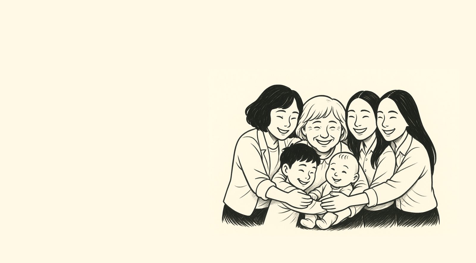 Illustration of the Lou's family together