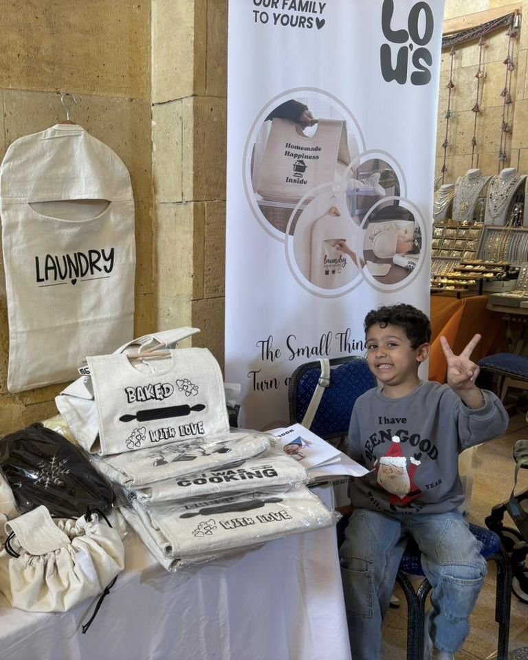 Grandson at the Lou's stand